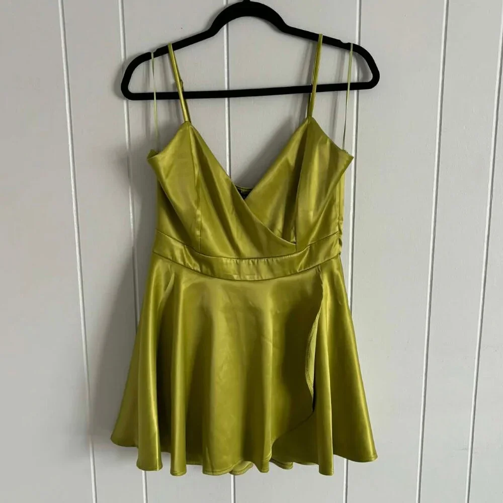 AKIRA | Dresses | Akira Green Chartreuse Romper Dress Spagetti Straps Nwt Size Large | Poshmark AKIRA | Dresses | Akira Green Chartreuse Romper Dress Spagetti Straps Nwt Size Large | Poshmark